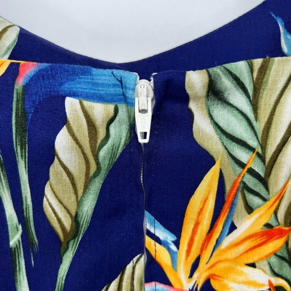 NWT Paradise Found Hawaiian Flare Mini Dress Sz S Blue Floral Print Spaghetti - Picture 5 of 9